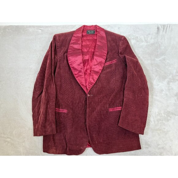 Vintage Roos Bros Velvet Jacket Bunny Logo Satin Collar Pockets Costume Style - Picture 1 of 13
